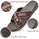 ONCAI Herren Pantoletten Bequem Unterstützung Leicht Atmungsaktiv Kreuz Schieben Dick Kissen Strand Sommer Sandalen für den Innenbereich Braun Größe 49