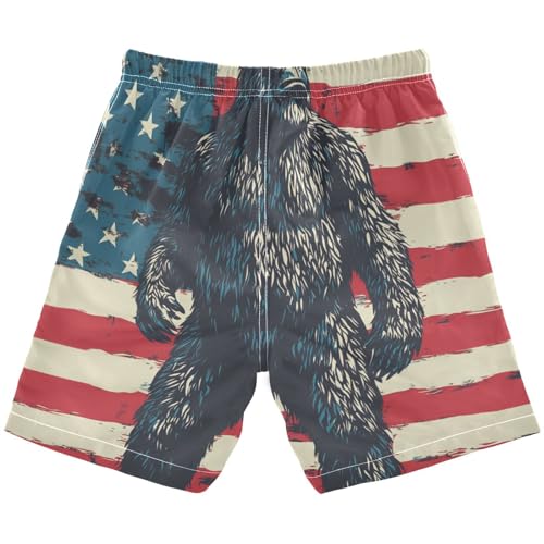 Boys Beach Board Shorts Monster Wild America Swim Trunk Teen Swimwear2