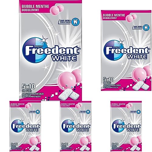 FREEDENT White Bubble 5x10 Dragées 70g (Lot de 5)