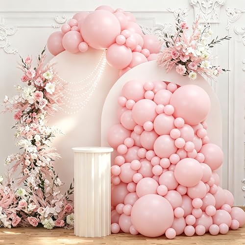 Image of 108Pcs Double Stuffed Pink Balloon Garland Arch Kit