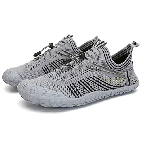 Image of LA CORSA Unisex WalkWave Anti-Slip Breathable Slip-on Hiking and Trekking Barefoot Shoes (Grey,6)