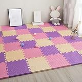 ジョイントマット 大判 極厚 厚手 選べる 厚さ 1cm 10mm 6畳 六畳 北欧 おしゃれ かわいい カラー カラフル フロアマット 子供 ベビー 30*30*2.5*16 赤ちゃん すべりにくい 防音 床暖房対応 サイドパーツ