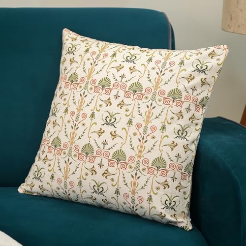 Image of Digital Print Cotton Canvas Throw Pillow Cover for Sofa | 18 X 18 Inch Decorative Pillow Cases for Home Decore | Boho Pillow Case for Living Room and Bed Room (Set of 1, 18 * 18)