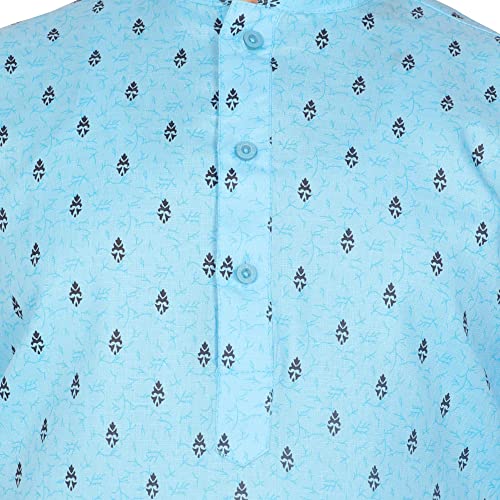 Image of SG YUVRAJ Printed Cotton Kurta For Boys