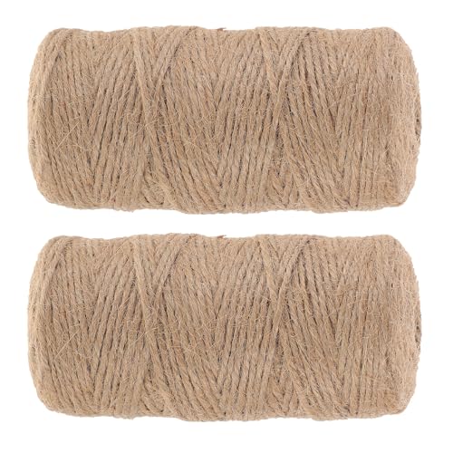 JOINPAYA Spago di Iuta Naturale 2 Pezzi Corda Intrecciata Resistente alle Intemperie per Giardinaggio e Decorazioni Fai da Te Spago da Giardino per Legare Piante e Confezioni Regalo