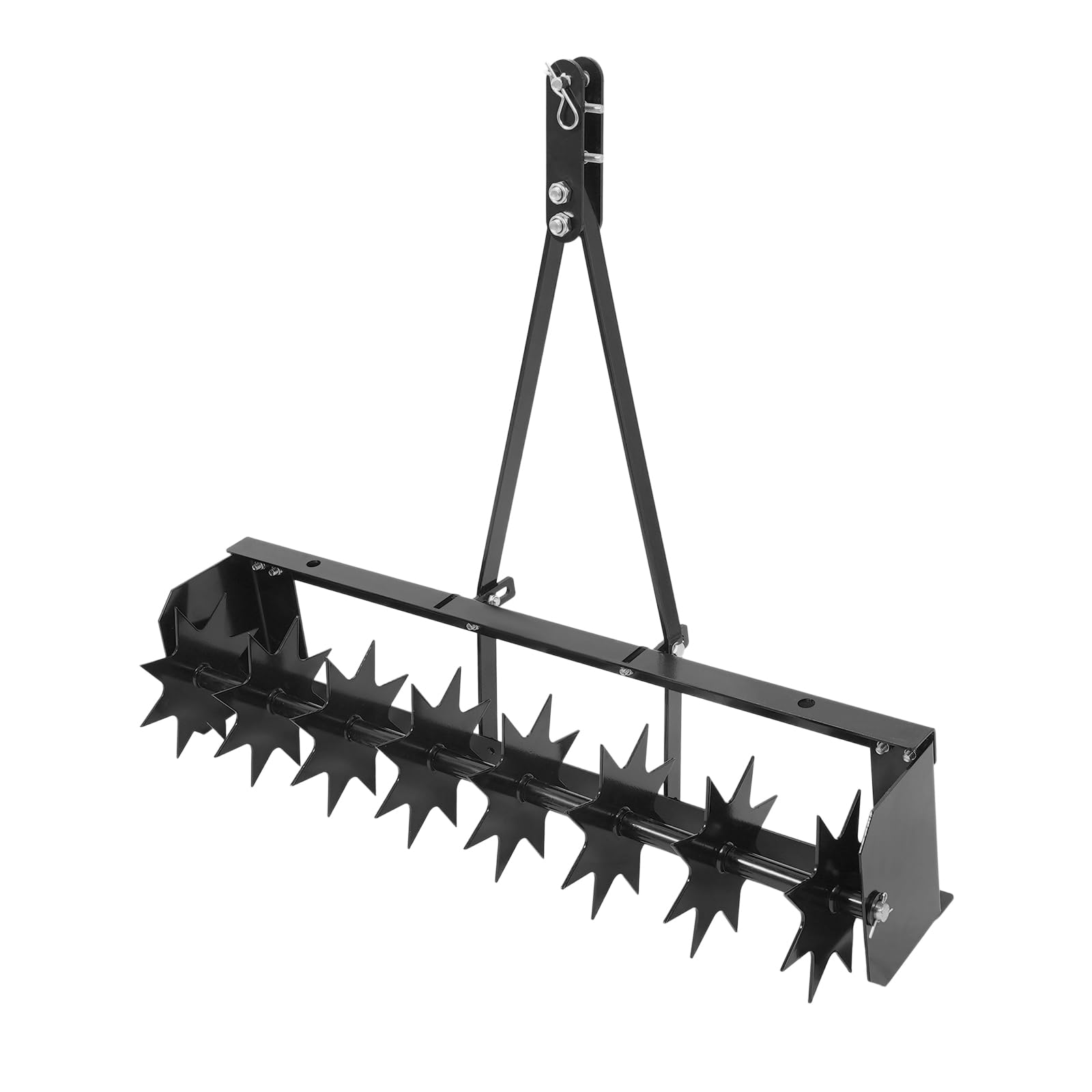 Aerifizierer 81cm für Aufsitzmäher, Geschleppter Rasenbelüfter mit 8 Sternförmige Stacheln, Rasenwerkzeug für Garten, Gras, Terrasse