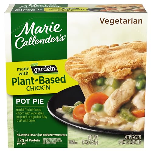 Marie Callender's Plant-Based Gardein Chick'n Pot Pie, Convenient Oven or Microwave Meal with Gardein Plant-Based Chick'n in a Flaky Crust, Frozen Meal, 15 OZ