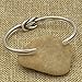 Handmade Sterling Silver Knot Cuff Bracelet, Minimalist Rustic Simple two Silver Wires Reef Knot, Friendship Love Bracelet, 6 1/2 inches Adjustable Cuff, Gift for Her or Him