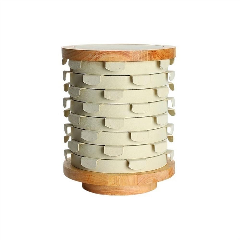 Espositore per Gioielli, espositore per Gioielli, espositore per Orecchini in Legno massello Girevole, espositore per Gioielli, Grande capacità, Organizer per Orecchini (Piccolo Bianco)