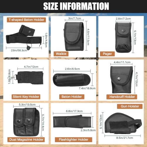 MYFULLY 10-in-1 Tactical Utility Belt Set | Law Enforcement Modular Equipment System with Holsters & Pouches, Versatile Security & Military Duty Gear, Security Belt, Police Belt2