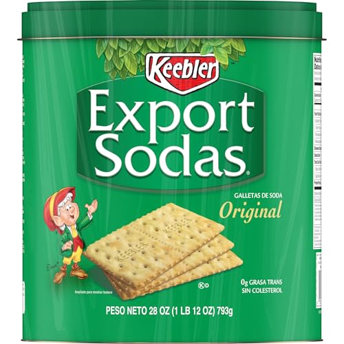 Keebler Export Sodas Soda Crackers, Soup Crackers, Lunch Snacks, Original, 28oz Can (1 Can) - image 8