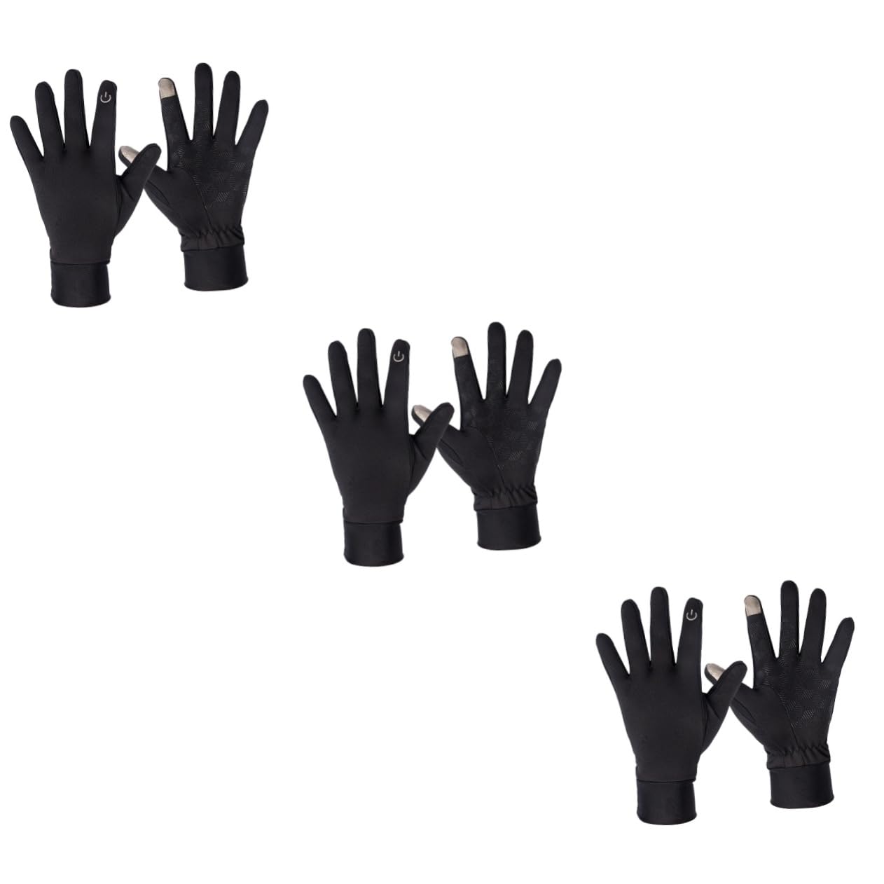 SOIMISS 3piezas Guantes De Invierno Táctiles Antideslizantes Para Ciclismo Guantes Fríos Resistentes Al Viento Para s Negro