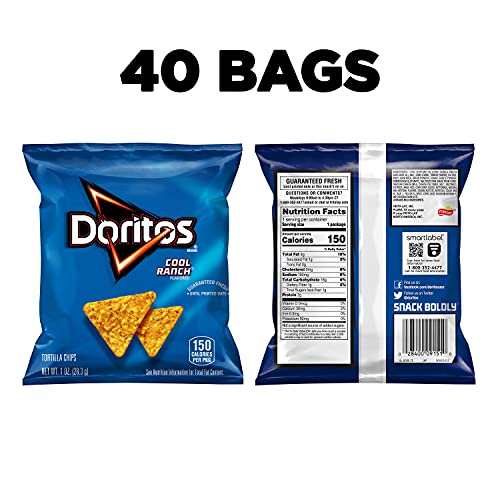 Doritos Cool Ranch Flavored Tortilla Chips, 40 Pack #TOP1