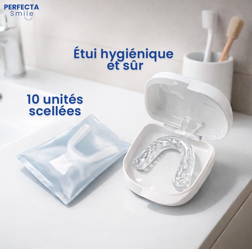 Boston Tech Lot de 10 attelles dentaires pour bruxisme nocturne | Protège-dents pour combler et serrer les dents | Ajustement personnalisé | Utilisation pour le sommeil et le sport | Sans BPA | Étui - 5