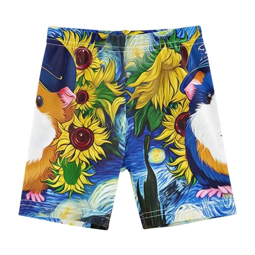 Cute Guinea Pig Starry Night Toddler Biker Shorts for Girls Cotton Shorts for Under Skirts 4t Little Girl