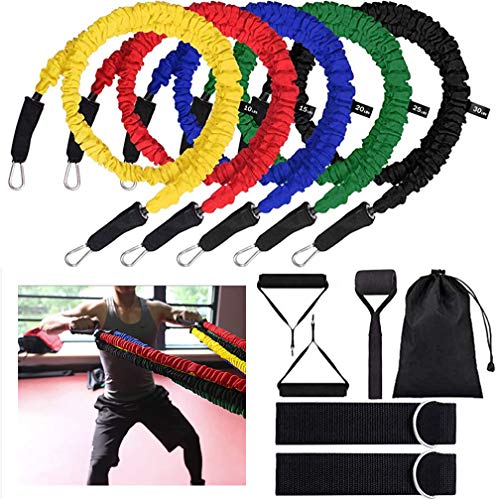 WZIKAI Stackable Resistance Band Kit Extreme Workout Total-Body Training Home Gym