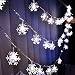 WesGen Christmas Lights,Snowflake String Lights Battery Operated Waterproof 20ft, 40 LED Fairy Lights for Xmas Garden Patio Bedroom Party Decor Christmas Decorations, Warm White