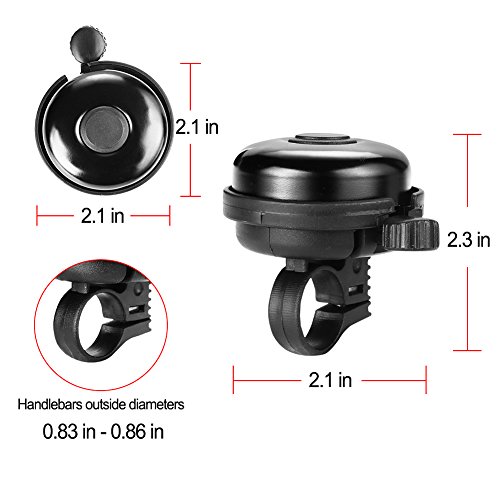 Classic Bike Bell, Aluminum Bicycle Bell, Loud Black-Right Hand Use-1 pack - Picture 3 of 253