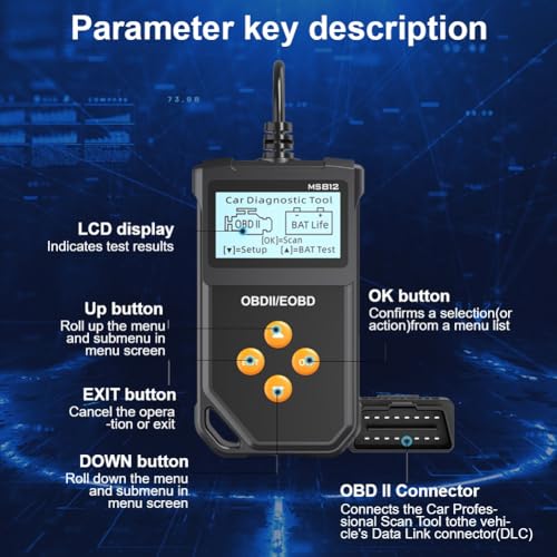 Lector de códigos OBD2 MS812 herramienta de diagnóstico para fallos de motor 5