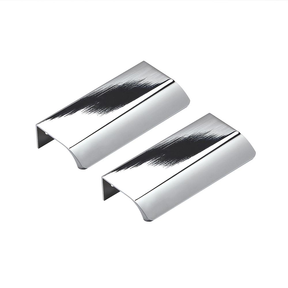 Milano Chrome Finger Pull Bathroom Furniture Drawer Cupboard Cabinet Handles - Pack Of 2