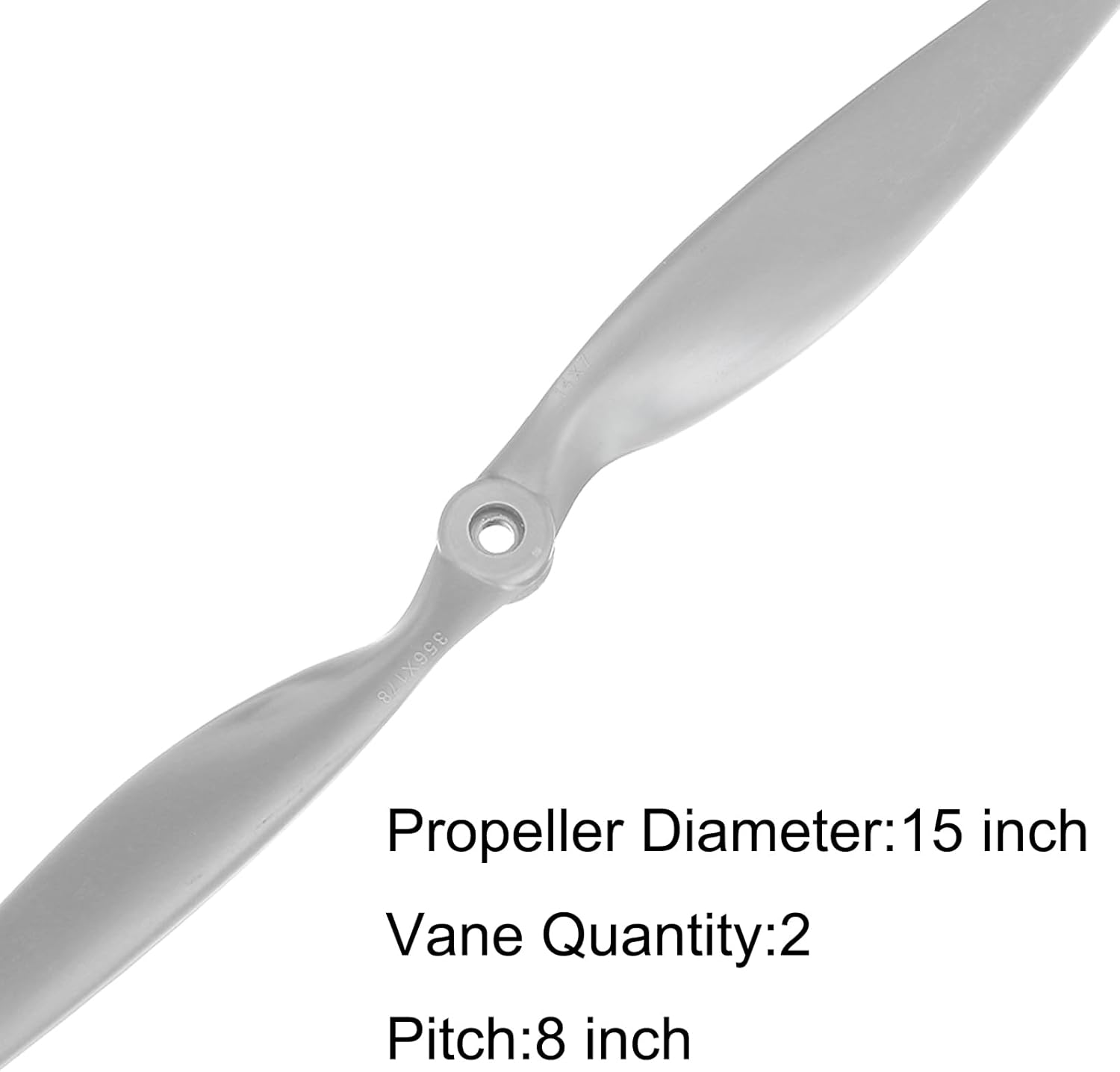 MECCANIXITY 2Pcs 15x8 Inch Propeller RC Propellers 2-Vane Blades Props Gray with Adapter Rings for RC Airplane Aircraft Prop Replacement