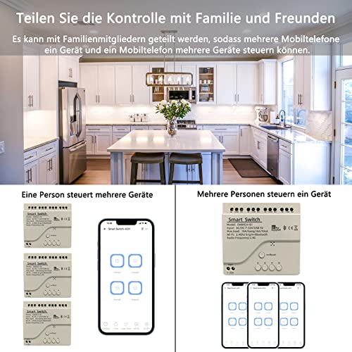 Jane Eyre 4 Channel WiFi Smart Jog Switch/Self-Locking Relay USB 5V/AC85V-250V Input, eWeLink APP, Can be Controlled via Bluetooth, Compatible with Alexa Google Home - Image 3