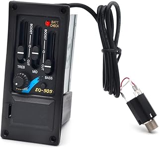 Guitar Pickups Acoustic Guitar 3 Band EQ-505R Preamp Amplifier Equalizer Pickup Piezo Black 3-Band EQ Folk Guitar Pickup EQ-505R.