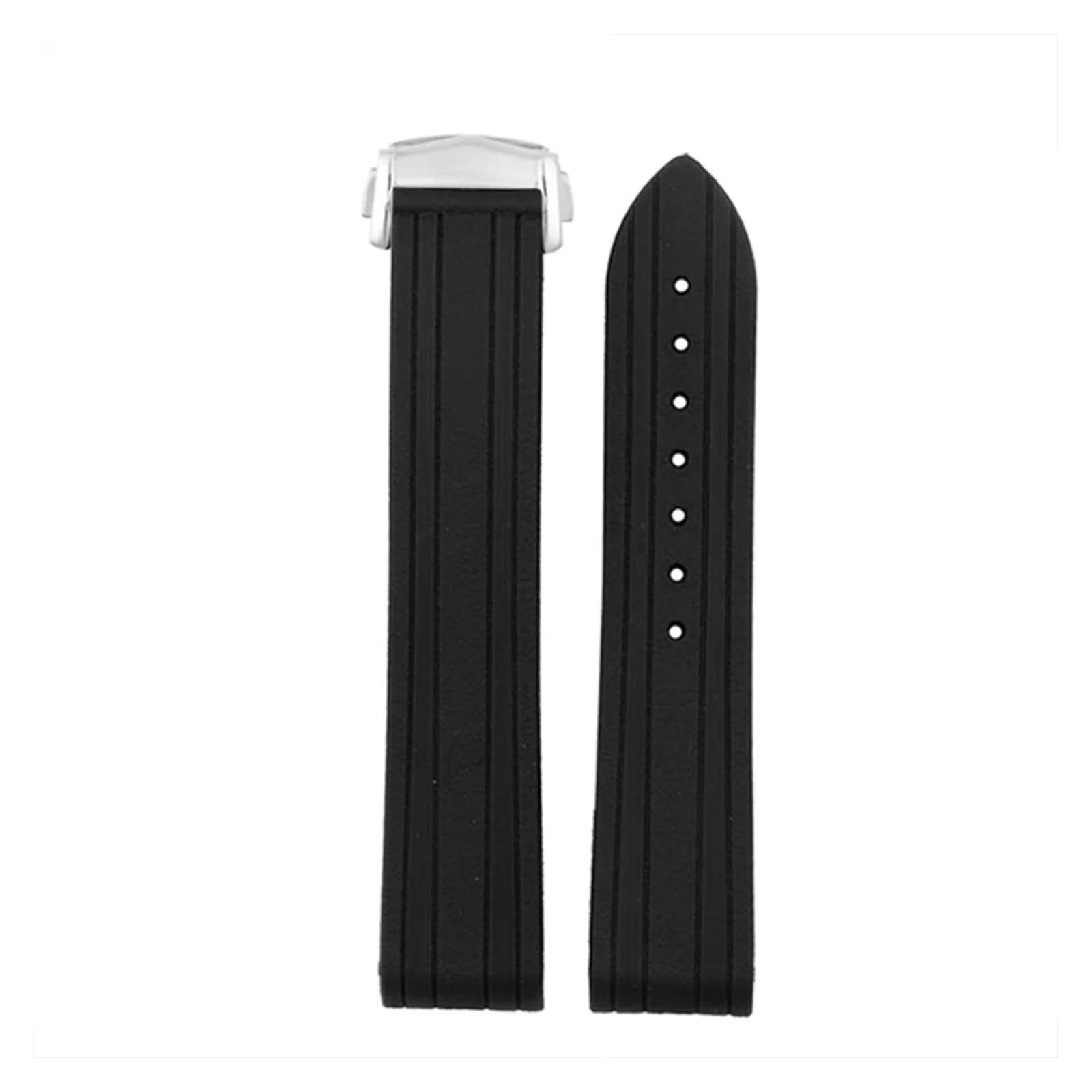 Cinturino in gomma morbida da 20 mm cinturino in silicone macinato cintura arenacea per cinturino Omega adatto per cinturino Seamaster 300 fibbia pieghevole