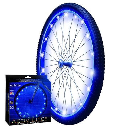 Activ Life Bike Wheel Lights (1 Tire, Blue) Gifts for Christmas Stocking Stuffers & Birthday Presents - Best for Cool Boys 5 6 7 8 9 10 Year Old & Top Men - Unique 2020 Ideas for Him Dad Brother Uncle