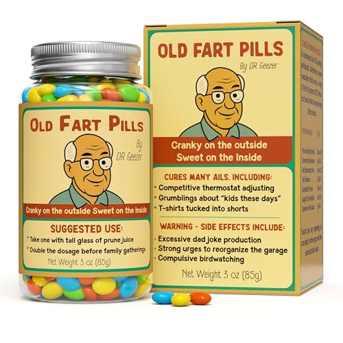 Old Fart Pills – Funny Gag Gift Candy for Men & Women – Retro Novelty Stocking Stuffers for Dad...