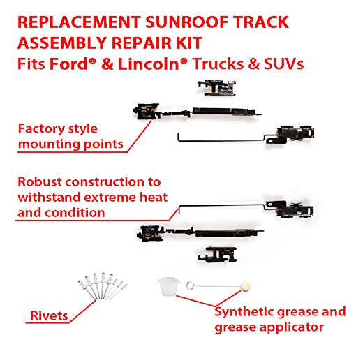 Sunroof Track Assembly Repair Kit for 2000-2014 Ford F150,2005-2016 Ford F250 F350 F450,2000-2017 Ford Expedition or Lincoln Navigator, 2006-2008 Lincoln Mark LT - Sun Roof Track - Thumbnail 5