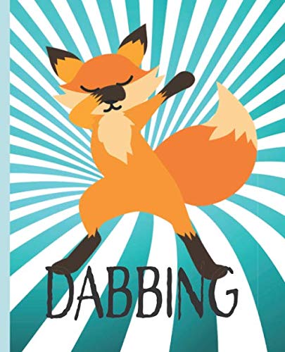 Dabbing Fox Composition Notebook: Cute Dancing Fox on Burst Background for Girls Boys Kids and Teen Students at Home College or Back to School