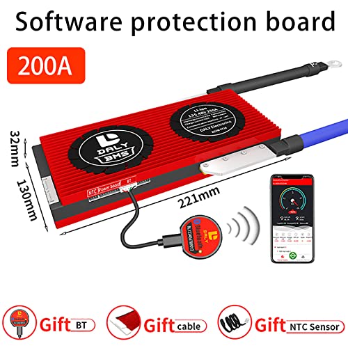 BMS lithium-ijzerfosfaat, 8S 24V 200A 18650 lithium-ionbatterij intelligent beschermingsbord, met balans- en Bluetooth… - Afbeelding 3
