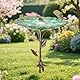 HIQE-FL Vogeltränke,Wasserstelle Stehend 25x25x77cm,Metall Vogelbecken Schüssel,Vogelbad Garten,Vogelbad für Draußen Garten,Vogelbad frostsicher aus Gusseisen,für Hof,Terrasse,Deck,Hinterhof,Balkon