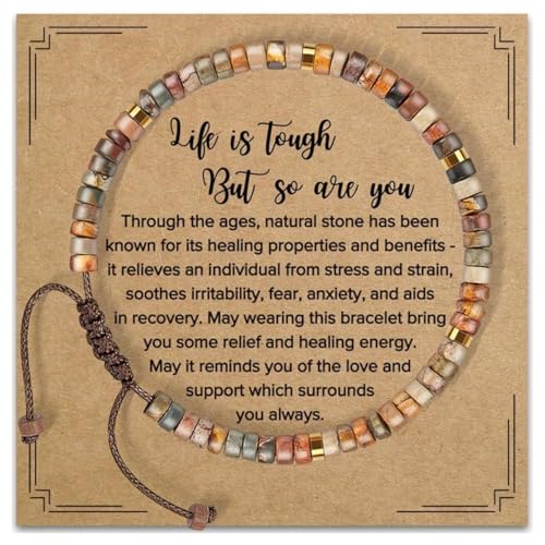 ZALAOR Natural Stone Beaded Bracelet for Women: Anxiety Relief He...