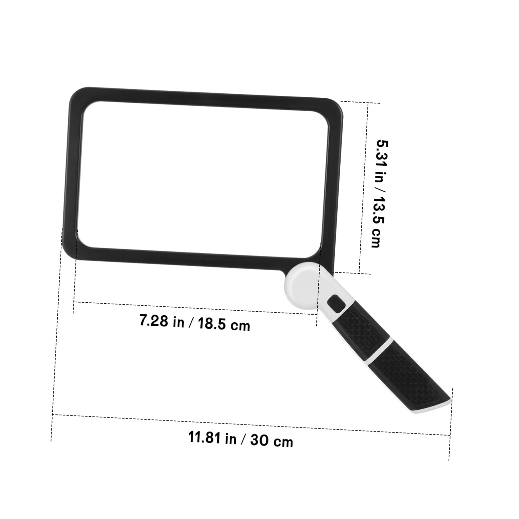 Loupe de Lecture Portative 5X Noire en Abs Lumière