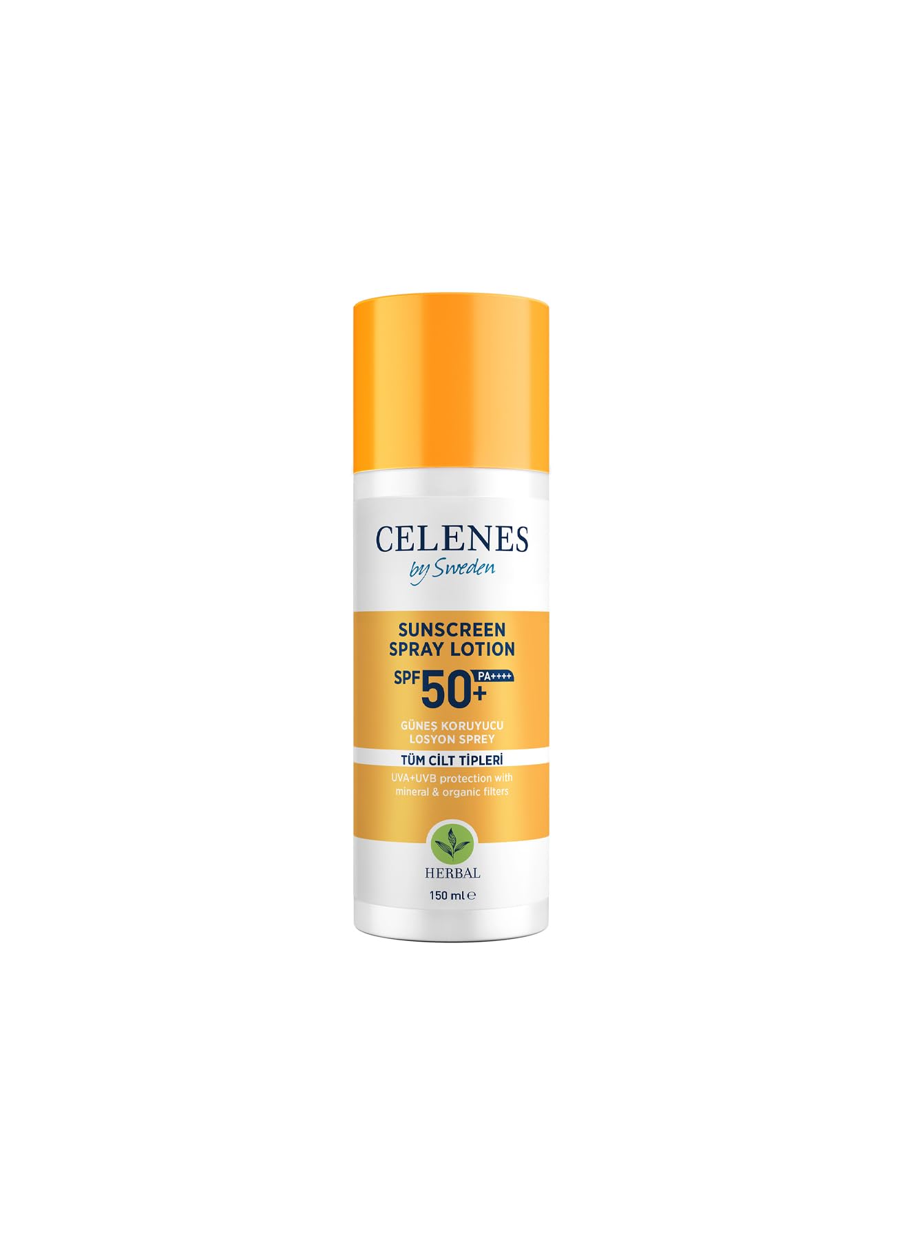 Celenes Herbal SPF 50+ Güneş Koruyucu Spray Losyon (150 ml) Çok Renkli
