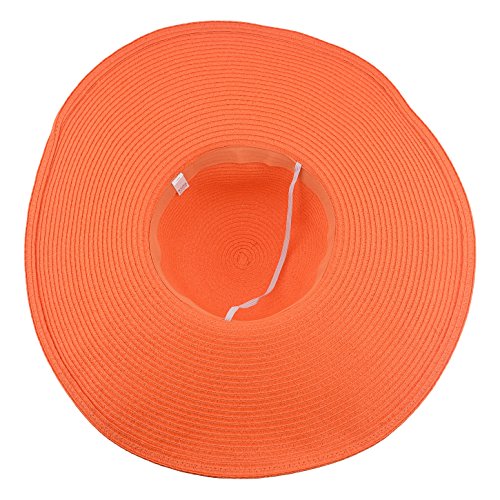 Wowlife Wide Brim Roll-Up Big Beautiful Solid Color Floppy Hat (Orange) #TOP5