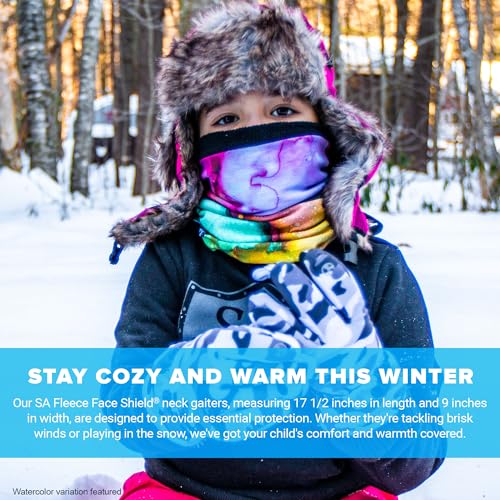 S A Frost Tech Fleece Face Shield for Kids - Cozy Neck Gaiter with Sewn-in Inner Lining - Weather Comfort and Protection (Pack of 3 - Best Sellers)3