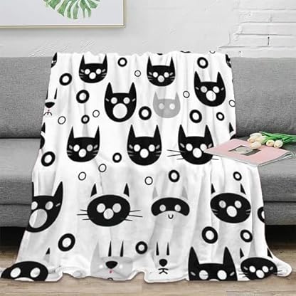 VFKLZCNYR Superweiche Katzendecke, individuelles Design, weich, flauschig, atmungsaktiv, warm, Flanell-Fleecedecke, perfekt für Couch, Sofa oder Bett, schöner 3D-Druck, 150 x 200 cm – Bild 3