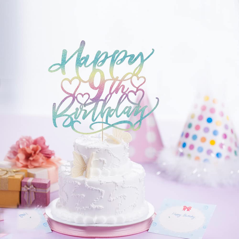 9pcs Purple Butterfly Cake Toppers, Butterfly Cupcake Toppers Happy Birthday Metal - View #9