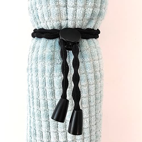 Milamiya Afro Puff Ponytail Ties Adjustable Length Hairband For Natural Curly Hair Long Cushioned Headband Ties For Women Thick,Puff Hair No-Slip Design (C-Black-4Pcs) #TOP5