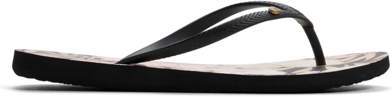 Roxy Women's Bermuda Flip Flop Sandal, Black Floral, 8 - Image 3