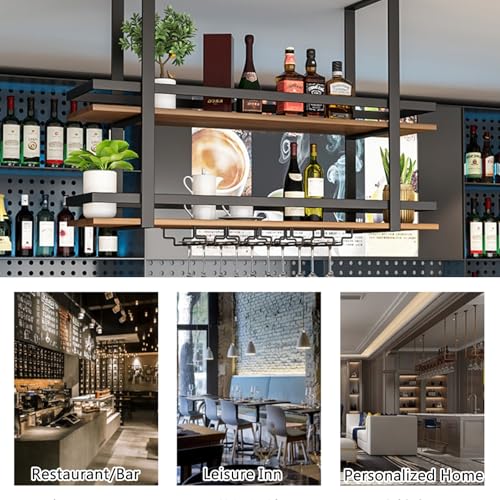 Étagère suspendue multifonctionnelle pour bars et restaurants avec casier à vin - 5