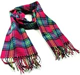 8364 Hot Pink Multi Plaid Super Soft Warm Winter Assorted Plaid Scarfs for Men and Women 12inches by 72 inches
