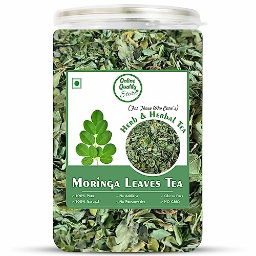 Image of Online Quality Store Moringa Leaves Tea - 100g | Drumstick Leaf Herbal Infusion | Green Botanical Brew | Pure & Dried Beverage