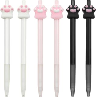 Geluode 6 Pieces Cat Paw Mechanical Pencil, Cute Cat Press Automatic Mechanical Pencils for Office School Supplies, 0.5 mm