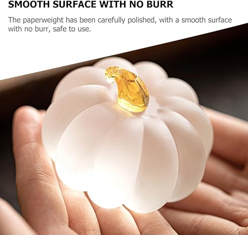 Miniatura 8 de EXCEART Figura de calabaza de cristal soplado a mano, estatua coleccionable de calabaza, arte de cristal, pisapapapeles para cosecha de otoño,