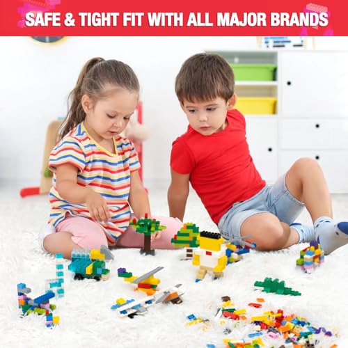 MANNIDOO 595 Pieces Building Bricks, Building Bulk Block with 4 Packs 5" x 5" Stackable Plates and 46PCS Wheel Accessory - Compatible with All Major Bricks, Gfits for Kids - 18 Shape/16 Color - Image 2