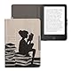 kwmobile Klapphülle kompatibel mit Tolino Vision 1/2 / 3/4 HD Hülle - eReader Case - Lesende Frau Schwarz Beige